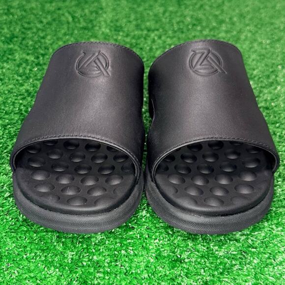 ZEBA Black Massaging Leather Sandals Men’s 10 Comfort Footbed ZS2202A NEW main image 4